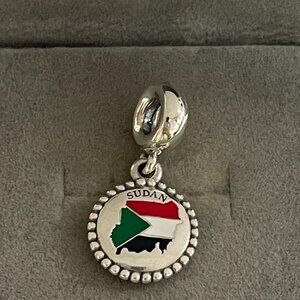 Pandora Sudan Flag Map Exclusive Charm Travel Bead Authentic New with Box